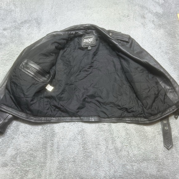 Vintage Raider Jacket Women's 8 Black Genuine Leather Biker Distressed *SPOTS - Picture 3 of 16